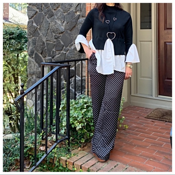 ✨LAST ONE ✨Wide leg polka dot palazzo pants - Picture 2 of 8